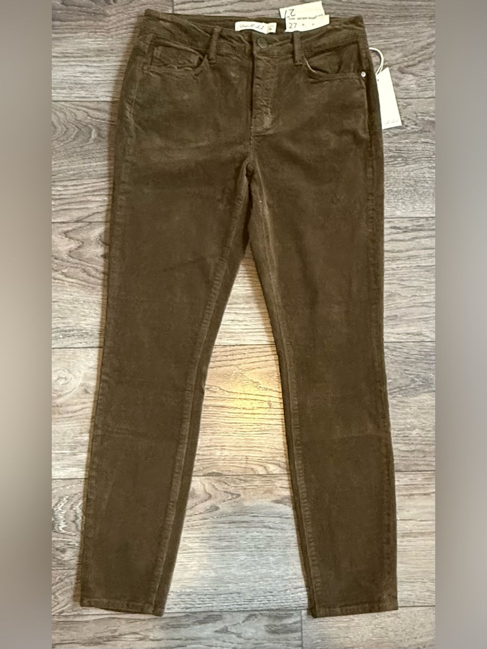Unpublished Kora Mid Rise Skinny Brown Corduroy Pants Size 27 NWT